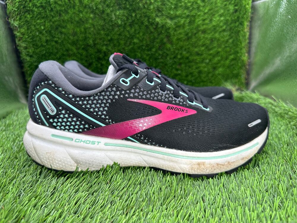 Brooks Ghost 14 1203561B013 Athletic Sneaker Women's 8B Black Mesh Training Gym